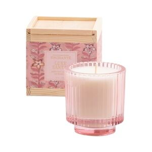 Enchante 9oz Fluted Jar Scented Candle With Wooden Box
